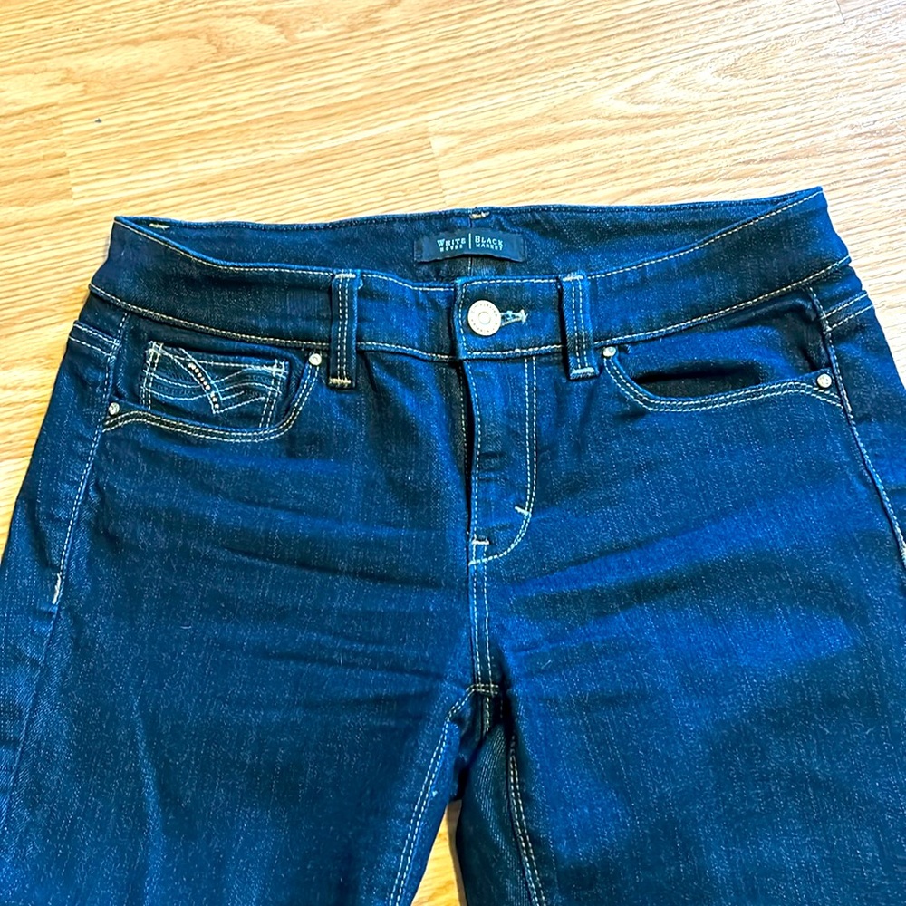 White House Black Market Low Rise Dark Wash Slim Fit Jeans, Size 2R